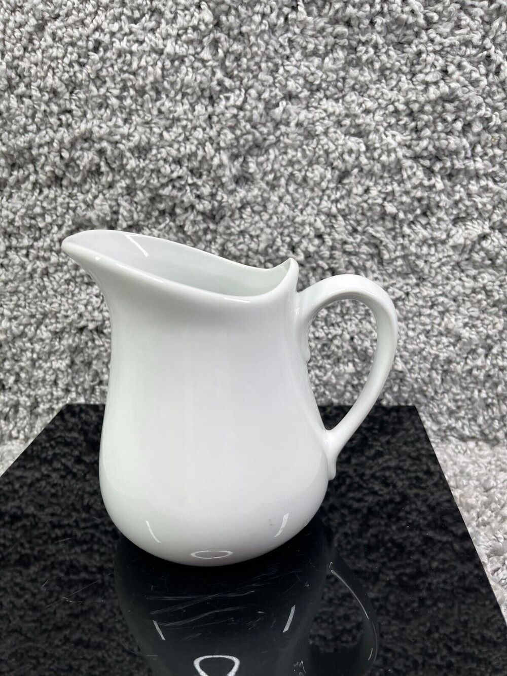 Simple Dining White Creamer Milk Dish Small Pitcher With Handle 5"X3.5"